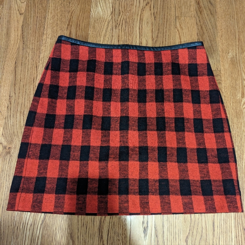 Madewell - Buffalo Plaid Red Mini Skirt Size 4